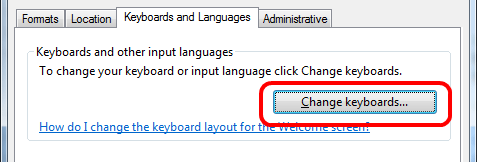 Windows 7 Settings, Change Keyboards